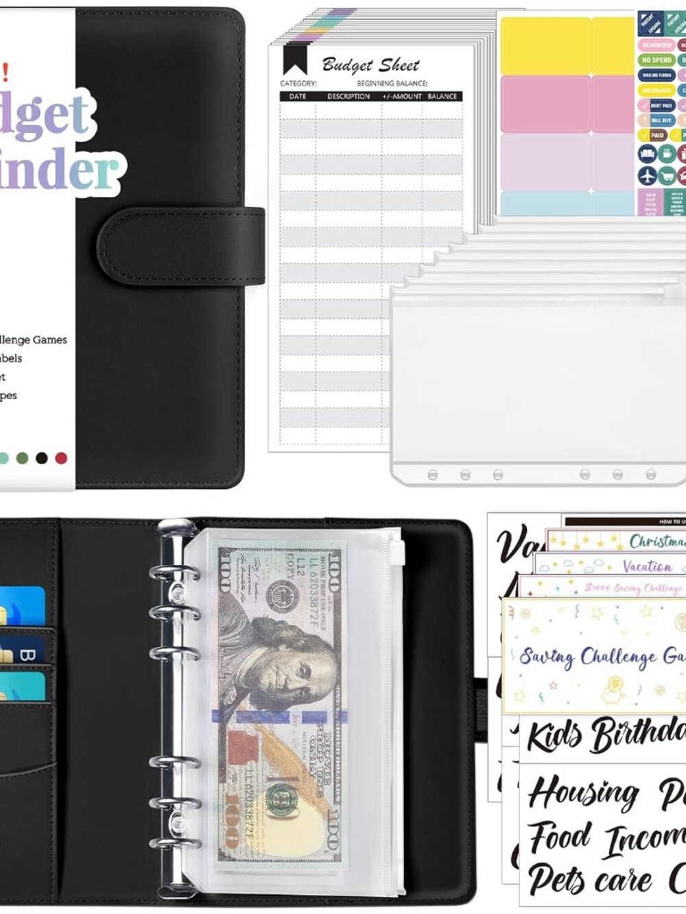 Budget Binder with Money Saving Challenge, Money Saving Binder